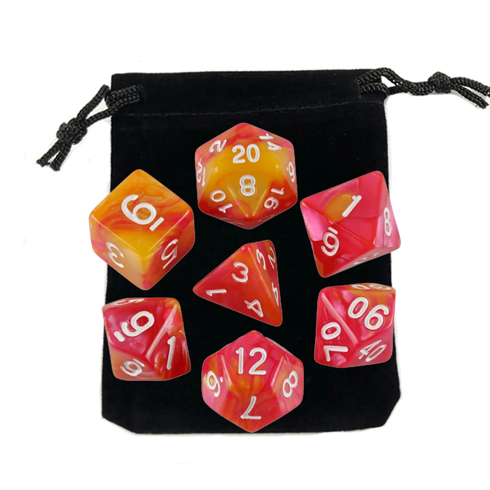 Set Completo de Dados para Juegos de Rol (7 Pzs) con Bolsa