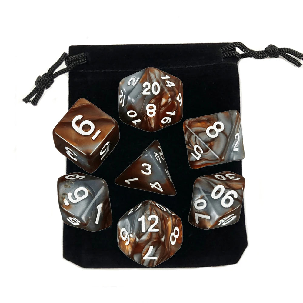 Set Completo de Dados para Juegos de Rol (7 Pzs) con Bolsa