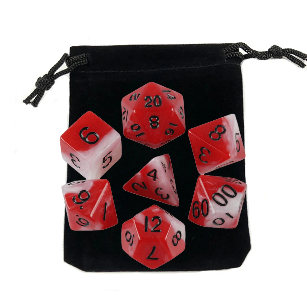 Set Completo de Dados para Juegos de Rol (7 Pzs) con Bolsa