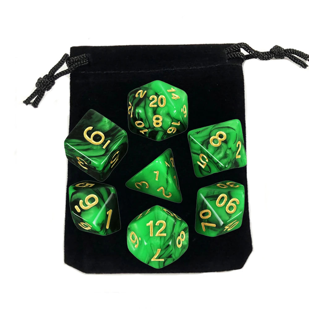 Set Completo de Dados para Juegos de Rol (7 Pzs) con Bolsa