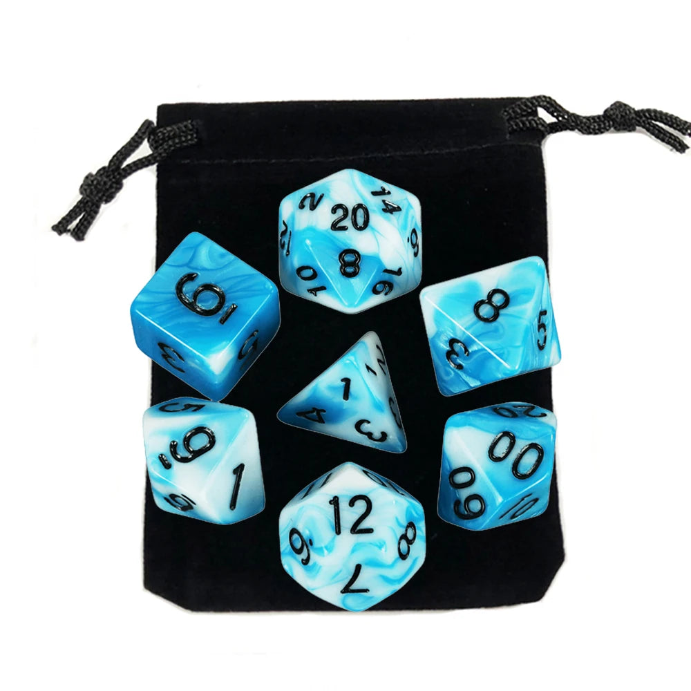 Set Completo de Dados para Juegos de Rol (7 Pzs) con Bolsa
