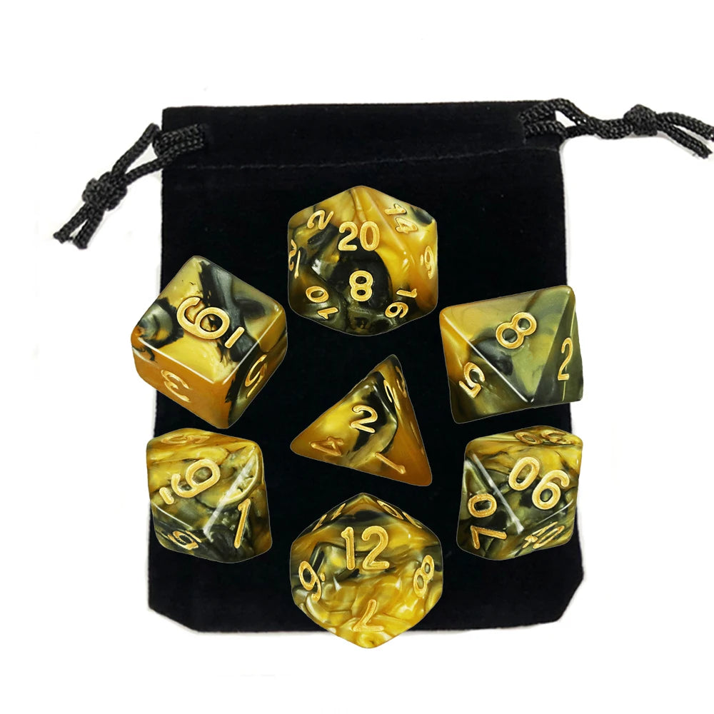Set Completo de Dados para Juegos de Rol (7 Pzs) con Bolsa