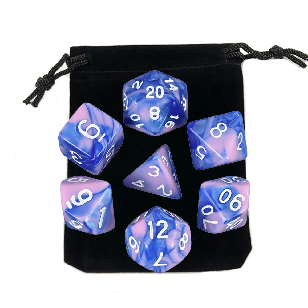 Set Completo de Dados para Juegos de Rol (7 Pzs) con Bolsa