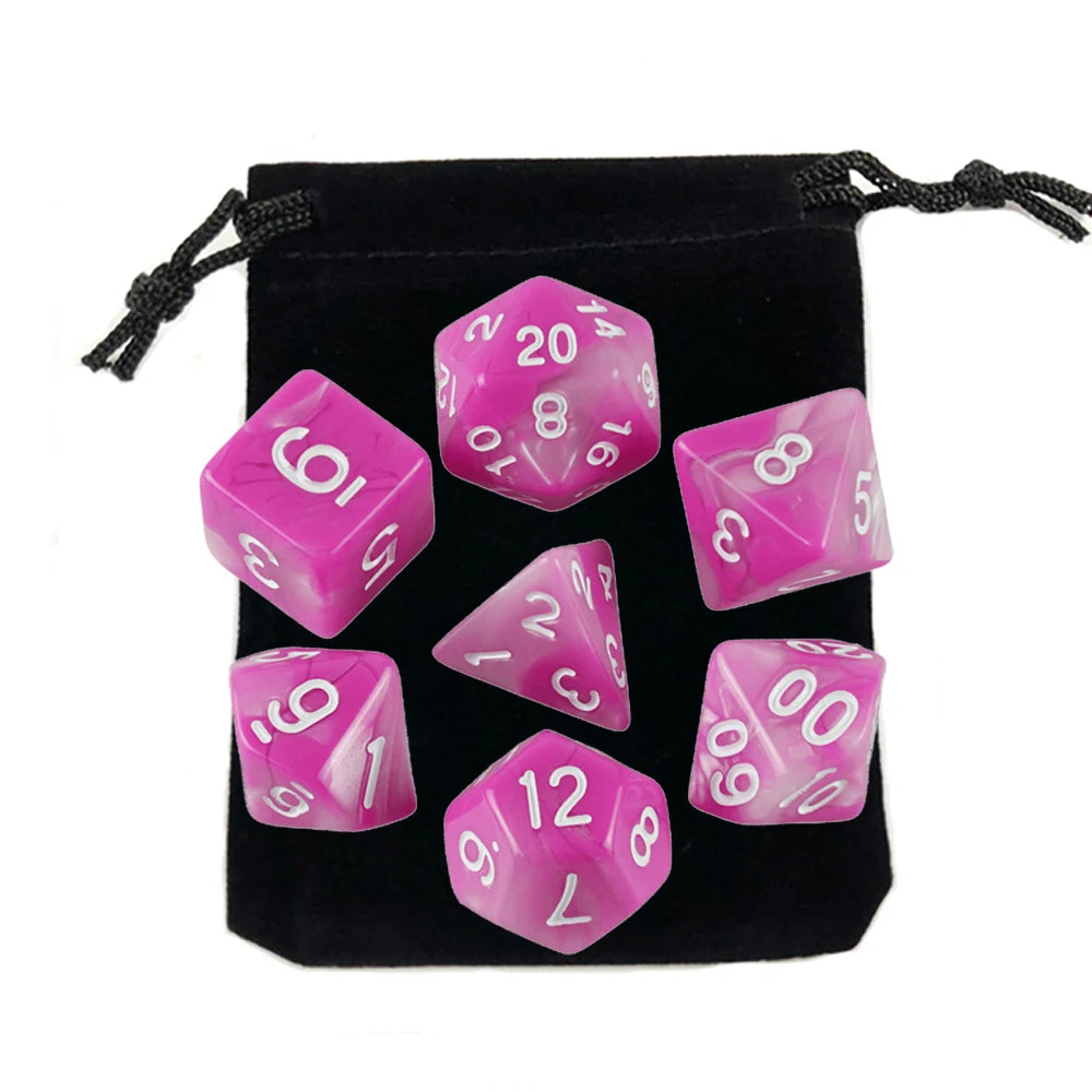 Set Completo de Dados para Juegos de Rol (7 Pzs) con Bolsa