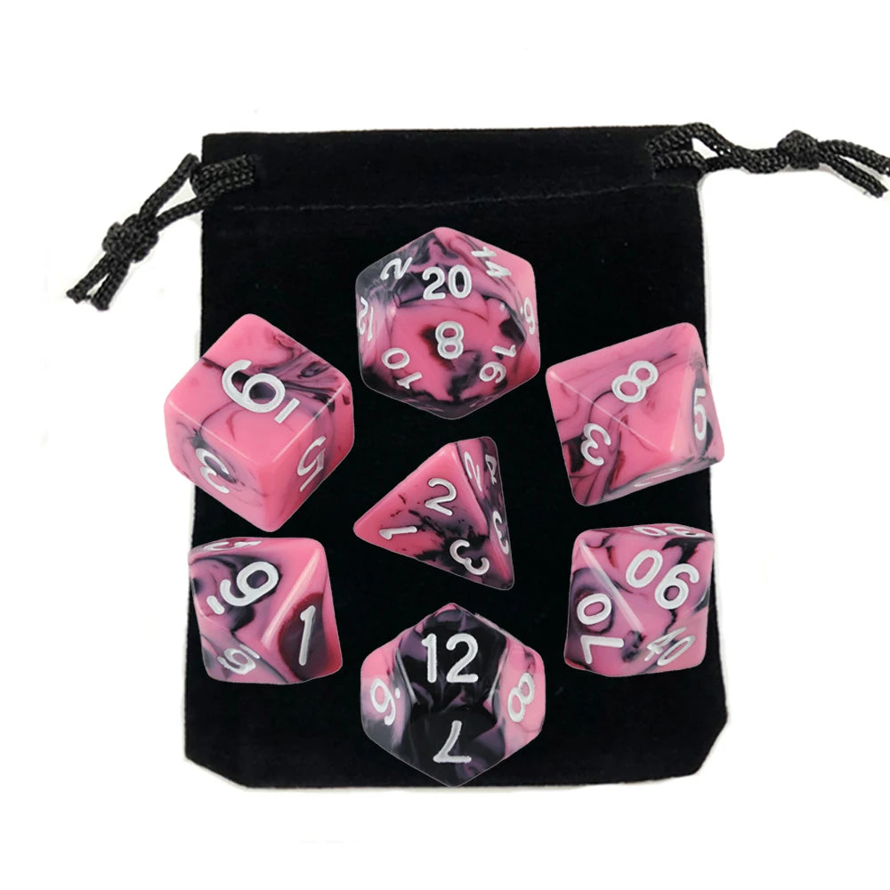 Set Completo de Dados para Juegos de Rol (7 Pzs) con Bolsa
