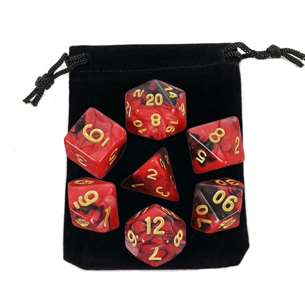 Set Completo de Dados para Juegos de Rol (7 Pzs) con Bolsa