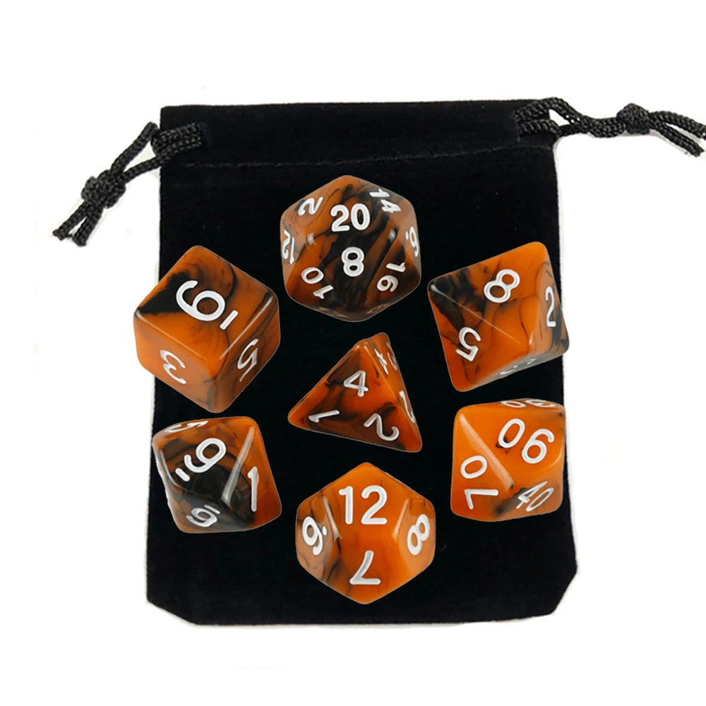 Set Completo de Dados para Juegos de Rol (7 Pzs) con Bolsa