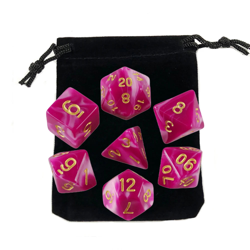 Set Completo de Dados para Juegos de Rol (7 Pzs) con Bolsa
