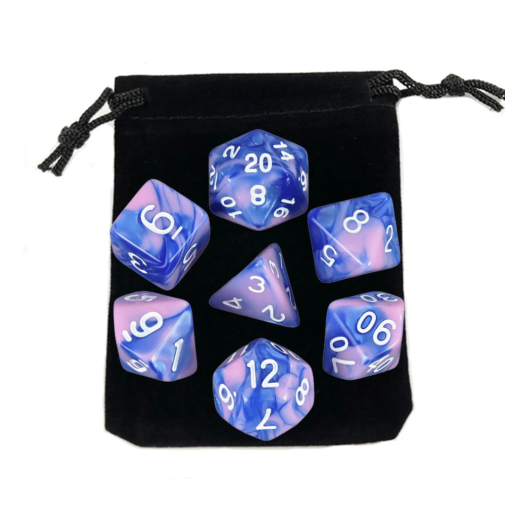 Set Completo de Dados para Juegos de Rol (7 Pzs) con Bolsa