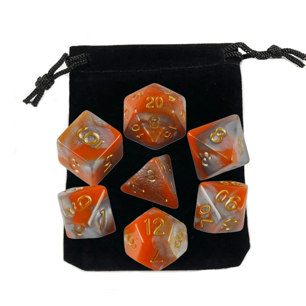 Set Completo de Dados para Juegos de Rol (7 Pzs) con Bolsa