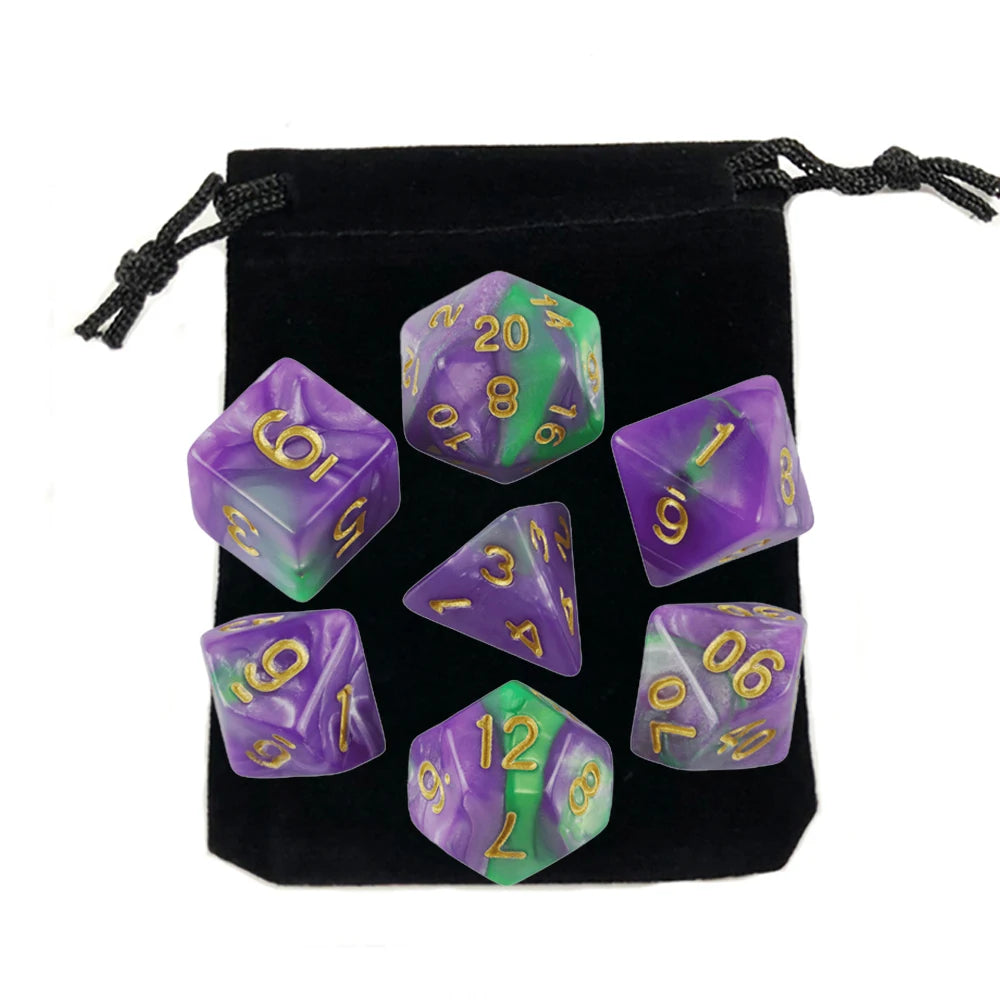 Set Completo de Dados para Juegos de Rol (7 Pzs) con Bolsa