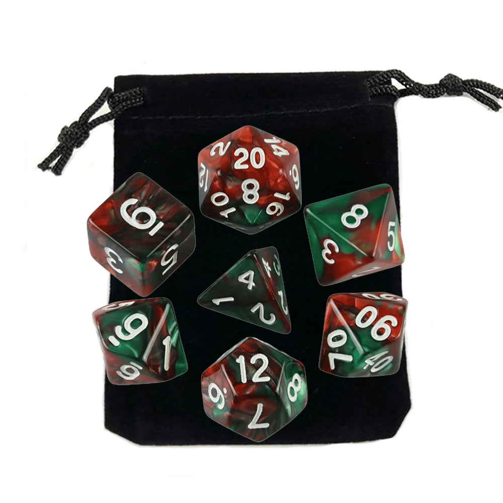 Set Completo de Dados para Juegos de Rol (7 Pzs) con Bolsa