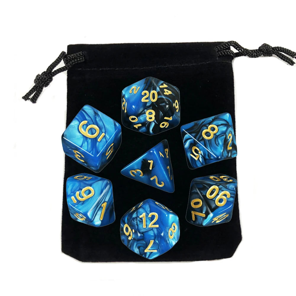 Set Completo de Dados para Juegos de Rol (7 Pzs) con Bolsa