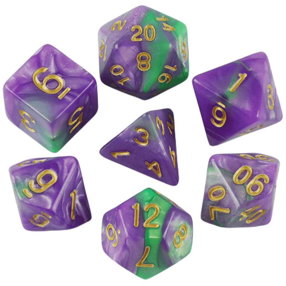 Set Completo de Dados para Juegos de Rol (7 Pzs) con Bolsa