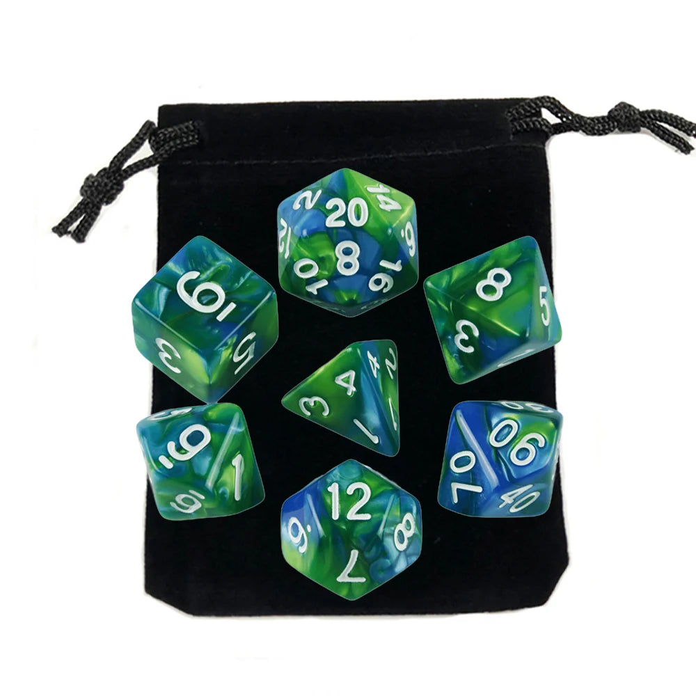 Set Completo de Dados para Juegos de Rol (7 Pzs) con Bolsa