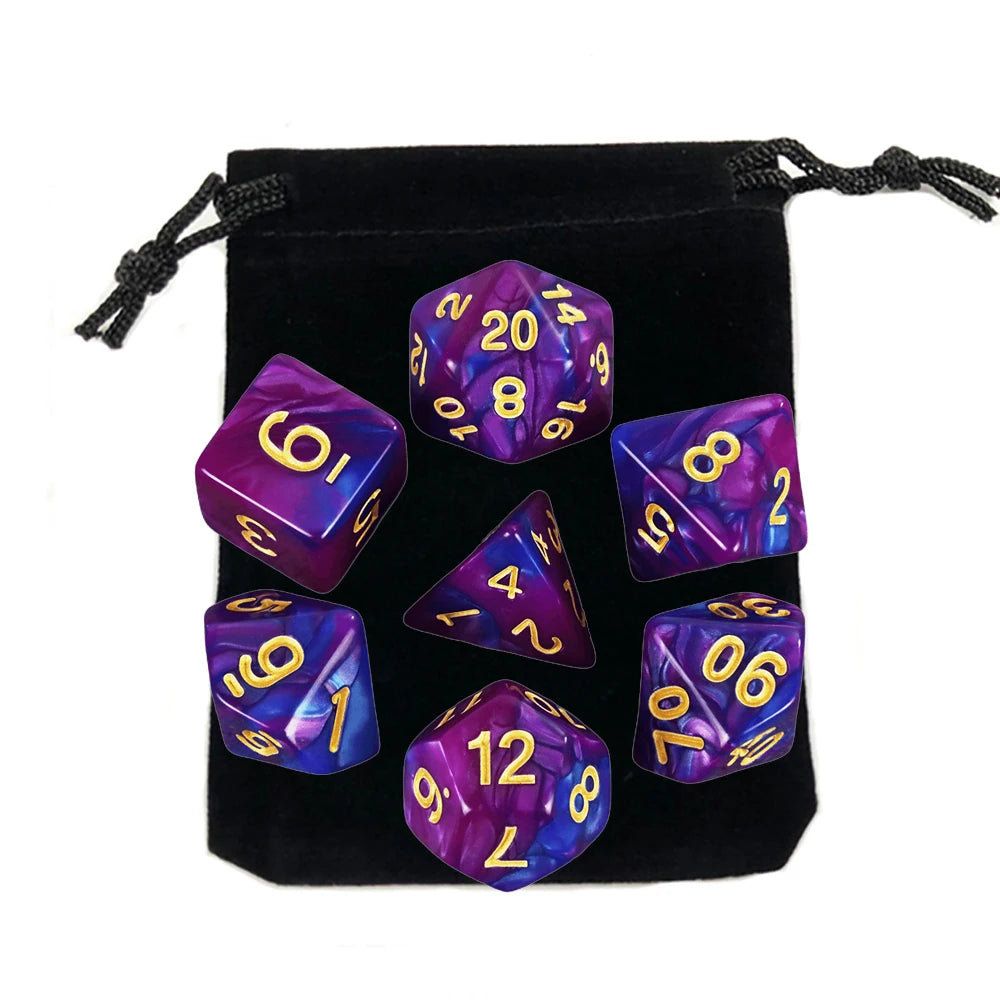 Set Completo de Dados para Juegos de Rol (7 Pzs) con Bolsa