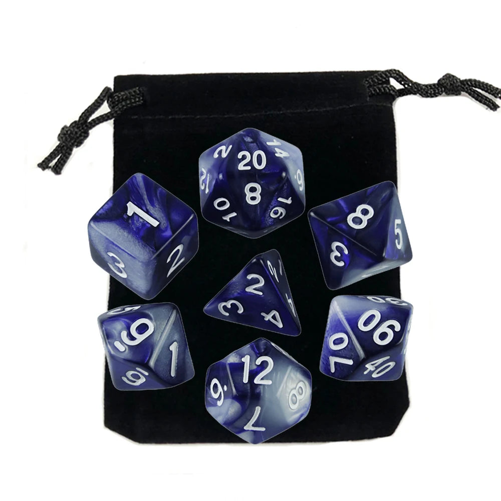 Set Completo de Dados para Juegos de Rol (7 Pzs) con Bolsa